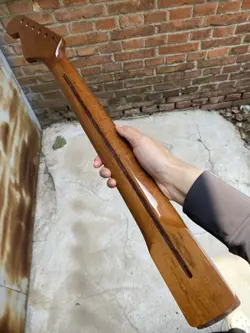 DIY STAINLESS STEEL 22FRETS FENDER STRAT GLOSS MAPLE ELECTRIC GUITAR NECK 25.5IN