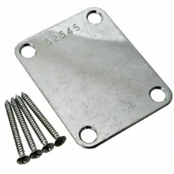 NEW - GOTOH AGED CHROME RELIC SERIAL NUMBER NECK PLATE FITS FENDER GUITAR & BASS