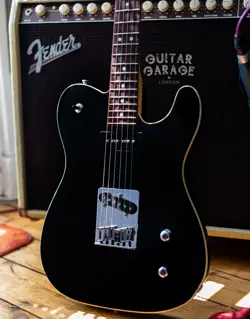 2002 FENDER JAPAN AERODYNE TELECASTER P90 BLACK WITH CREAM BINDING - RARE CIJ