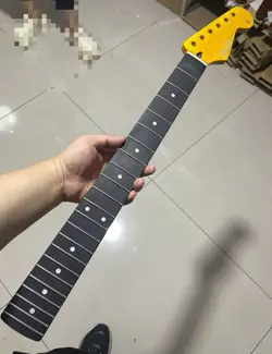 STAINLESS STEEL 22FRETS  FENDER START YELLOW GLOSS ELECTRIC GUITAR NECK ROSEWOOD