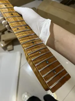 STAINLESS STEEL 22FRETS FENDER TELE GLOSS ROASTED MAPLE ELECTRIC GUITAR NECK