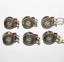 VINTAGE 1983 FENDER CTS POTENTIOMETERS 2ND WEEK 1983 10K POTS 1980'S SET OF 6