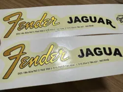 2PCS FENDER JAGUAR STRAT TELE GUITAR RETRO WATERSLIDE TRANSFER HEADSTOCK DECAL