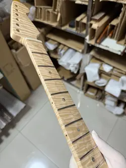 ROUND STAINLESS STEEL 21FRETS FLAME MAPLE ELECTRIC GUITAR NECK FOR FENDER START