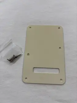 2001 FENDER STRATOCASTER STD TREMOLO CAVITY COVER SINGLE-PLY OFF-WHITE W/ HW