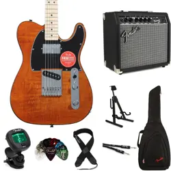 SQUIER AFFINITY SERIES TELECASTER ELECTRIC GUITAR AND FENDER AMP BUNDLE - MOCHA