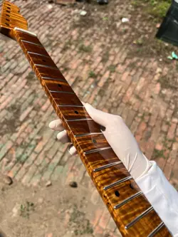 ROASTED FLAME MAPLE DIY STAINLESS STEEL 22FRETS ELECTRIC GUITAR NECK FENDER TELE