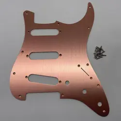 STRAT PICKGUARD ALUMINUM ANODIZED ROSE GOLD MODERN STYLE FOR FENDER ST 11-HOLE