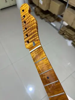 STAINLESS STEEL 22FRETS ROASTED FLAME MAPLE ELECTRIC GUITAR NECK FOR FENDER TELE