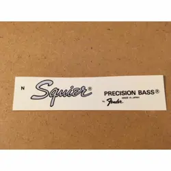 SQUIER BY FENDER PRECISION BASS DECAL SILVER BLACK MODERN LOGO WATER TRANSFER N