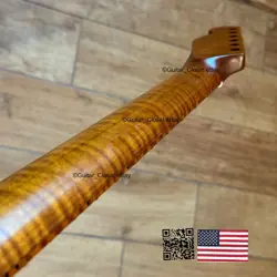 ROASTED FLAME MAPLE STAINLESS TELE NECK NITRO FITS TELECASTER FENDER TM22BR