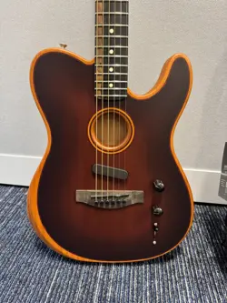 FENDER AMERICAN ACOUSTASONIC TELECASTER ALL-MAHOGANY - BOURBON BURST USED