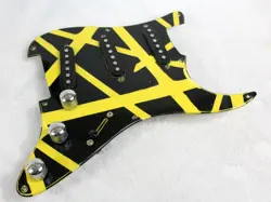 CUSTOM STRIPE PAINTED AND FULLY LOADED FENDER SQUIER STRAT (8HOLE) PICKGUARD