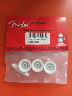 GENUINE FENDER STRAT GUITAR KNOBS & SWITCH TIP. WHITE, 2 TONE - 1 VOLUME