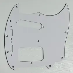 PICKGUARD COMPATIBLE FOR FIT FENDER KURT COBAIN MUSTANG STYLE GUITAR 3 PLY WHITE