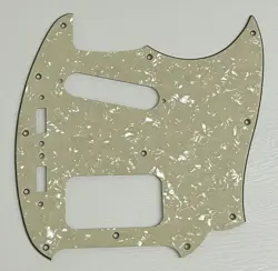PICKGUARD COMPATIBLE FOR FIT FENDER KURT COBAIN MUSTANG GUITAR IVORY WHITE PEARL