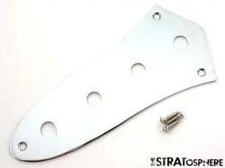 LEFTY FENDER PLAYER JAZZ BASS CONTROL PLATE, J BASS, CHROME BASS PARTS