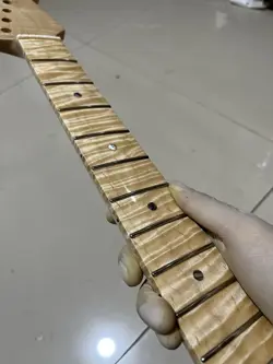 NATURAL COLOR 22FRETS FENDER STRAT GLOSS FLAME MAPLE ELECTRIC GUITAR NECK 25.5IN