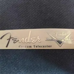 2SET SELF-ADHESIVE METAL STICKER FOR FENDER TELE GUITAR HEADSTOCK SILVER