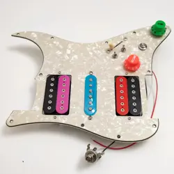 PREWIRED LOADED PICKGUARD ALNICO 5 HUMBUCKER PICKUP SET FOR FENDER STRAT GUITAR