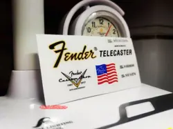 2PCS FENDER TELE68 CUSTOM GUITAR VINYL UV TRANSFER HEADSTOCK DECALS STICKER MUGS