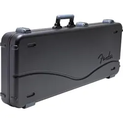 FENDER DELUXE MOLDED ABS JAGUAR/JAZZMASTER GUITAR CASE BLACK GRAY/SILVER LN