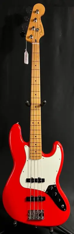 FENDER PLAYER II JAZZ BASS 4-STRING BASS GUITAR CORAL RED FINISH