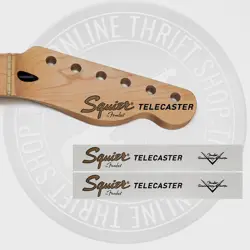FENDER SQUIER TELE WATERSLIDE HEADSTOCK DECALS WITH CS LOGO (SET OF 2)