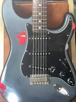 2004 FENDER STANDARD STRATOCASTER GUNMETAL BLUE SATIN FINISH