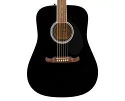 FENDER FA-125 DREADNOUGHT ACOUSTIC GUITAR W/ GIG BAG - BLACK W/ WALNUT FB