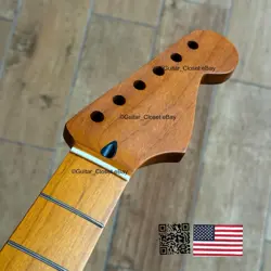 ROASTED MAPLE STRAT NECK NITRO SATIN STRATOCASTER FITS WARMOTH & FENDER SM02BD