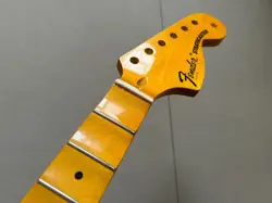 YELLOW FULL SCALLOPED STRAT GUITAR NECK 22 FRET MAPLE FRETBOARD FOR DIY FENDER