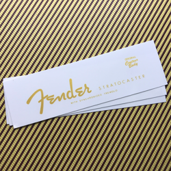 3PCS GOLD STRAT&FENDER GUITAR DECAL WATERSLIDE TRANSFER GUITARS HEAD STICKER