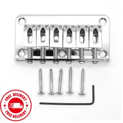 HARDTAIL BRIDGE:78MM FIXED FOR 6-STRING FENDER STRAT TELE ELECTRIC GUITAR,CHROME