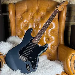 2003 FENDER STANDARD STRATOCASTER SATIN BLACK ELECTRIC GUITAR!