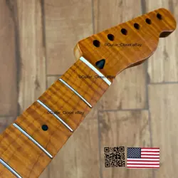 ROASTED FLAME MAPLE STAINLESS TELE NECK NITRO FITS TELECASTER FENDER TM22A