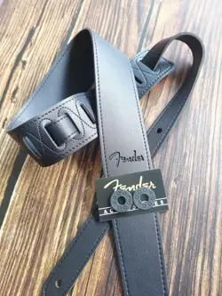 2.3'' WIDE ADJUSTABLE PU LEATHER STRAP FIT FOR FENDER ELECTRIC GUITAR BASS BLACK