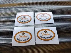 4PCS PVC DIE CUT HEADSTOCK STICKER DECALS FOR FENDER SPECIAL EDITION GUITAR BASS
