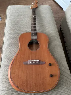 BARELY USED FENDER HIGHWAY SERIES DREADNOUGHT ACOUSTIC ELECTRIC - ALL MAHOGANY