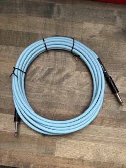 2 FENDER CABLES -  18.6FT - DAPHNE BLUE - 1 NEW 1 USED