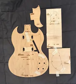 CUSTOM HYBRID BLOT ON SG GUITAR BODY TEMPLATE FENDER SCALE TELECASTER NECK STYLE