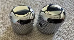 2 - GENUINE FENDER ORIGINAL TELE / TELECASTER / PRECISION BASS DOME KNOBS CHROME