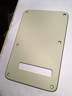 GENUINE FENDER STRAT AGED WHITE GREEN 3 PLY VIBRATO TREM SPRING COVER PLATE