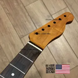 VINTAGE 21 FRET ROASTED MAPLE  ROSEWOOD TELE NECK NITRO SATIN FITS FENDER VTR1A