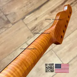 SALE ROASTED FLAME MAPLE ROSEWOOD STAINLESS TELE NECK NITRO FIT FENDER TRX