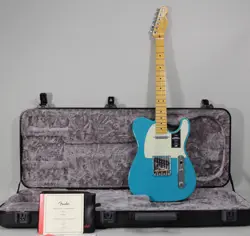 2022 FENDER AMERICAN PRO II TELECASTER MIAMI BLUE ELECTRIC GUITAR W/OHSC