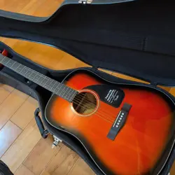 FENDER CD-60 ACOUSTIC GUITAR SUNBURST WITH CASE EXCELLENT CONDITION