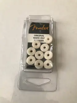 GENUINE FENDER WHITE STRAP BUTTON FELTS/WASHERS FOR GUITAR/BASS 099-4930-000 - 9