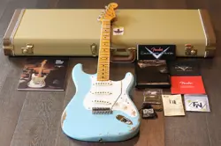 MINTY! 2023 FENDER CS LTD 1957 STRATOCASTER REISSUE AGED DAPHNE BLUE + COA OHSC