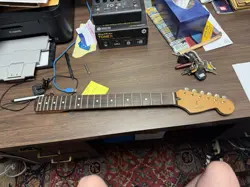 90/ FENDER STRATOCASTER NECK MIM WITH GOLD VINTAGE TUNERS